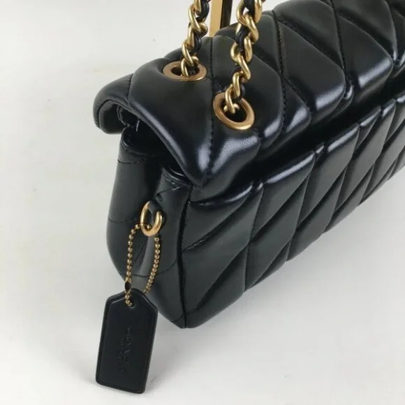 Coach Black Quilted Shoulder Bag with Gold Chain - Picture 6 of 6